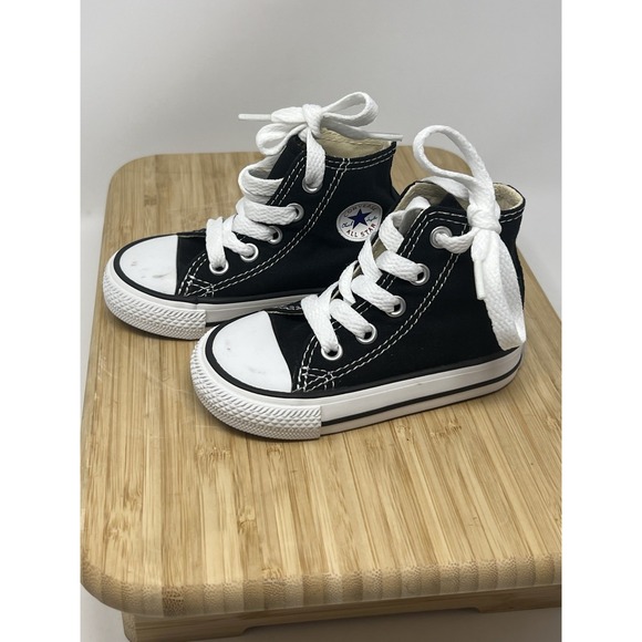 CONVERSE CHUCK TAYLOR ALL STAR HIGH TOP INFANT/TODDLER SHOES Black Size 4 EUC - Picture 1 of 8